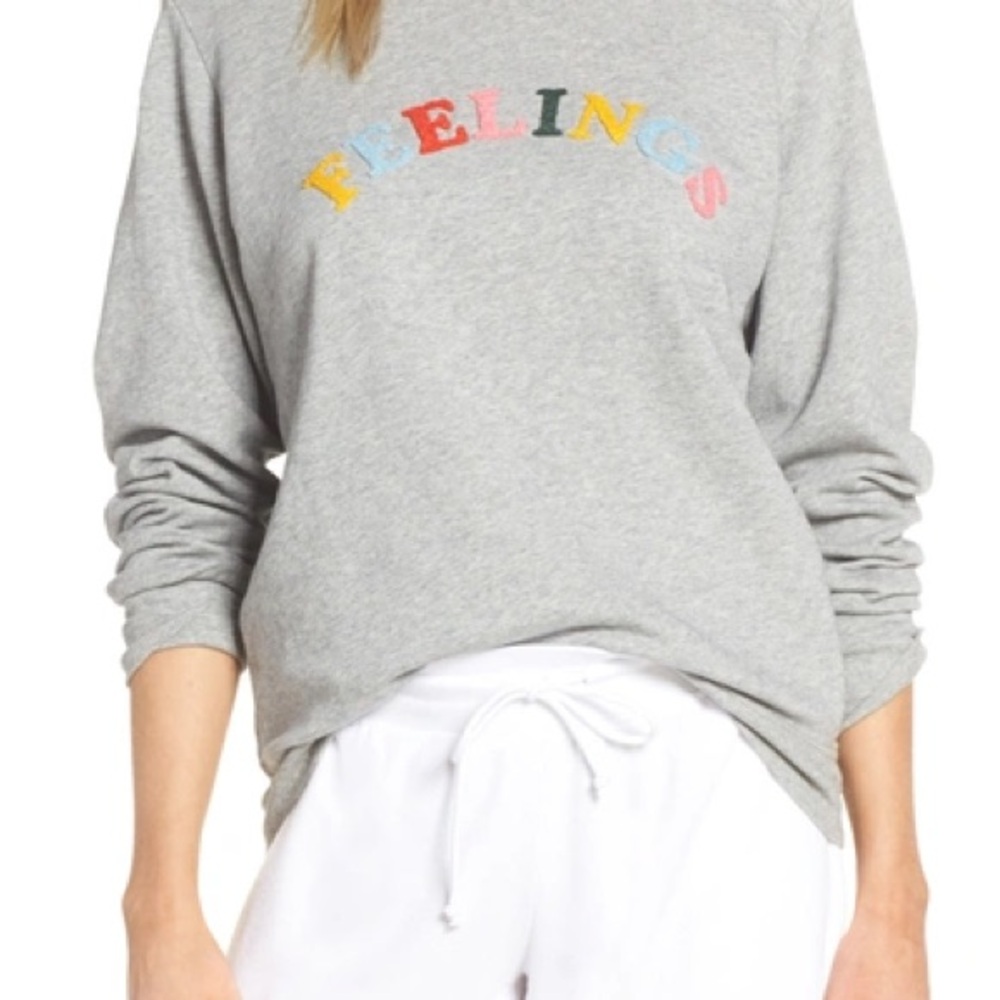 “FEELINGS” Grey long sleeve